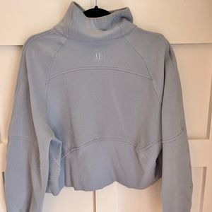 Lululemon scuba oversized half zip light blue sweatshirt